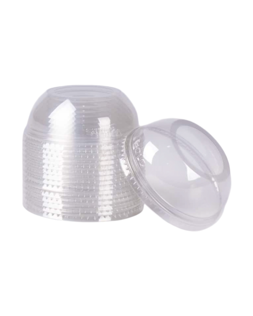 2 paquetes con 100 tapas tipo domo para vaso cristal de 16 oz.